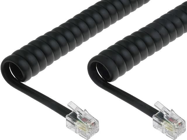 Lexi-NET Telefonní šňůra kroucená - 2xRJ10 4p4c, 6m, černá