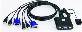 ATEN 2-portový KVM USB mini, 1m káble, DO