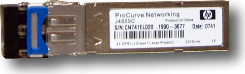 Hewlett Packard Enterprise SFP transceiver 1,25Gbps, 1000BASE-LX, SM, 20km, 1310nm (FP), LC duplex, 0 až 70°C, 3,3V, DMI, HP kompatibilní J4859D