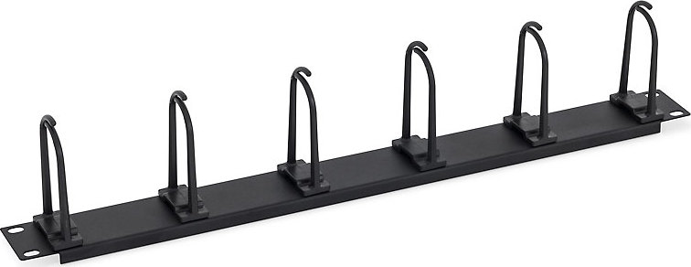 TRITON 19" viazací panel 1U - 6x veľký hák, čierny