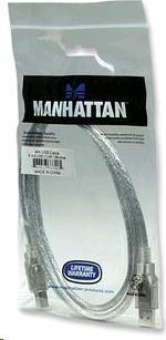 MANHATTAN USB kábel 2.0 Kábel A-B 1,8 m (strieborný)