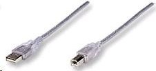 MANHATTAN USB kábel 2.0 Kábel A-B 1,8 m (strieborný)