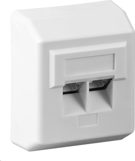 PREMIUMCORD Zásuvka 2xRJ45 pre sadrokartón, UTP Cat5e