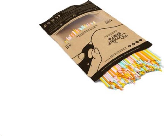 3Doodler náplň ECO-PCL pro 3D pero Start+ 250ks - bílá, mint, oranžová, žlutá