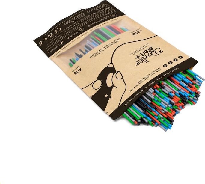 3Doodler náplň ECO-PCL pro 3D pero Start+ 250ks - černá, červená, šedá, modrá