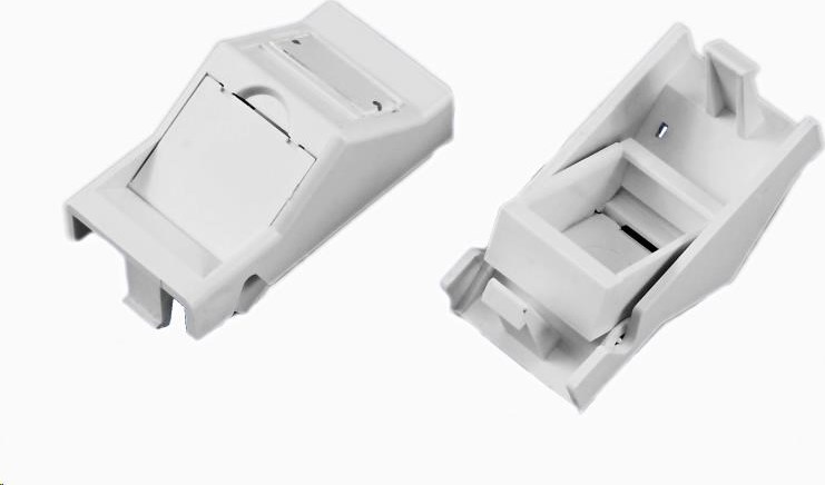 OEM Nemontovaný modul 1x RJ45, 22,5x45 mm s protiprachovou krytkou pod uhlom
