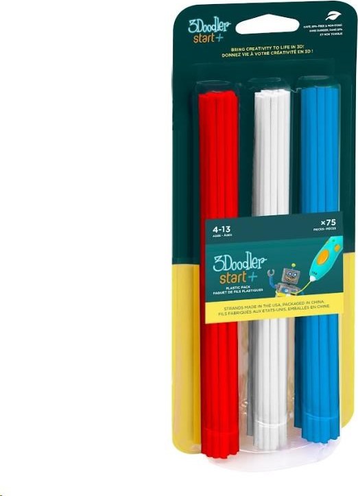 3Doodler náplň ECO-PCL pro 3D pero Start+ 75ks - červená, modrá, bílá