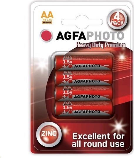 AgfaPhoto zinková baterie AA, blistr 4ks