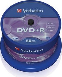 VERBATIM DVD+R(50-balenie)Vreteno/bežný maloobchod/16x/4.7GB