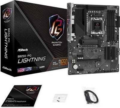 ASRock MB Sc AM5 B650 PG Lightning, AMD B650, 4xDDR5, 1xHDMI