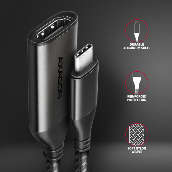 AXAGON RVC-HI2M, USB-C -> HDMI 2.0a redukcia / adaptér, 4K/60Hz HDR10