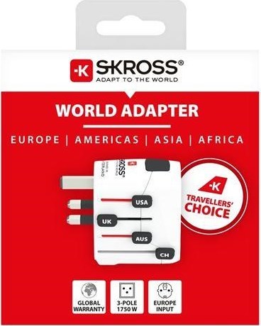 SKROSS cestovní adaptér PRO, 6.3A max., uzemněný, univerzální pro celý svět