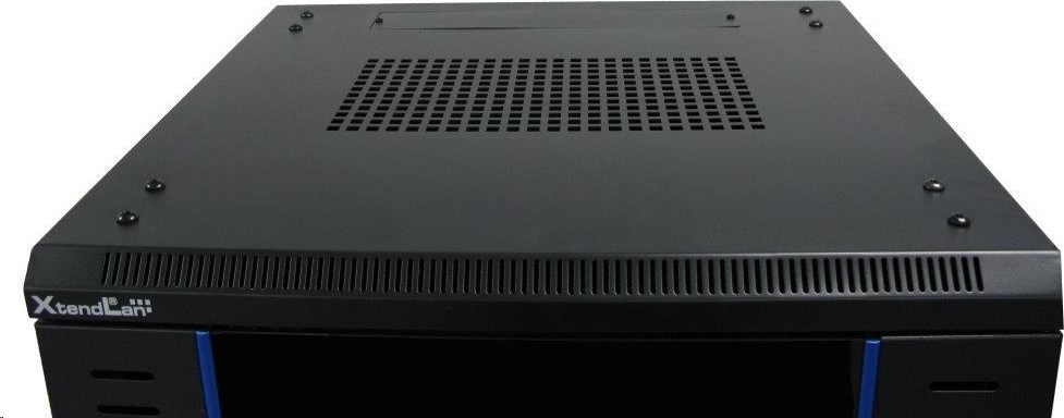 XtendLan 19" stojanový rozvaděč 42U 600x800, nosnost 800kg, skleněné dveře, plná záda, kolečka,černý