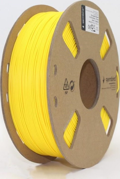 PLA plastic filament pre 3D tlač, priemer 1,75mm, farba žltá, Gembird