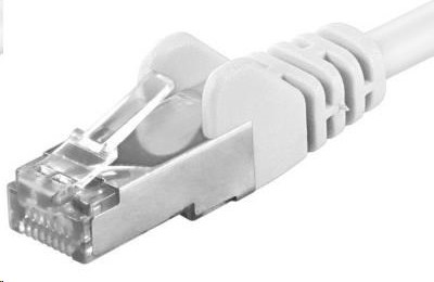 PREMIUMCORD Patch kábel CAT6a S-FTP, RJ45-RJ45, AWG 26/7 7m biely