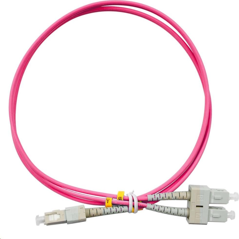 OEM Duplexný patch kábel MM 50/125, OM4, SC-SC, LS0H, 2 m