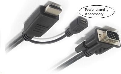 PREMIUMCORD prevodník HDMI na VGA s napájaním microUSB