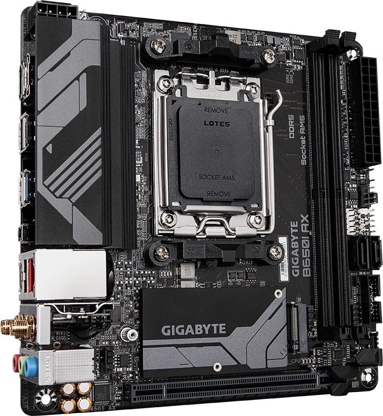 GIGABYTE MB Sc AM5 B650I AX, AMD B650, 2xDDR5, 1xDP, 1xHDMI, WI-FI, mini-ITX