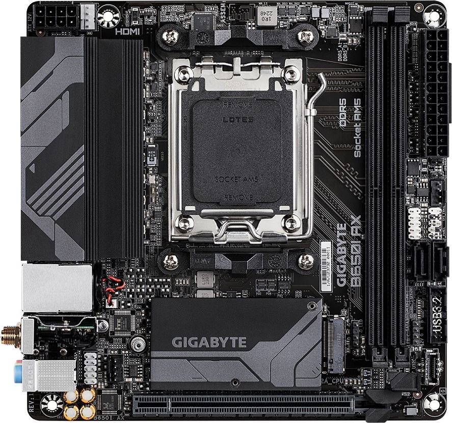 GIGABYTE MB Sc AM5 B650I AX, AMD B650, 2xDDR5, 1xDP, 1xHDMI, WI-FI, mini-ITX