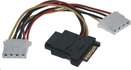 Napájací kábel PREMIUMCORD SATA (Y) redukcia -> 3x Molex 5,25" (16 cm, rozdvojka)