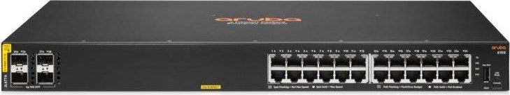 Hewlett Packard Enterprise Aruba 6100 24G Class4 PoE 4SFP+ 370W Switch JL677AR RENEW