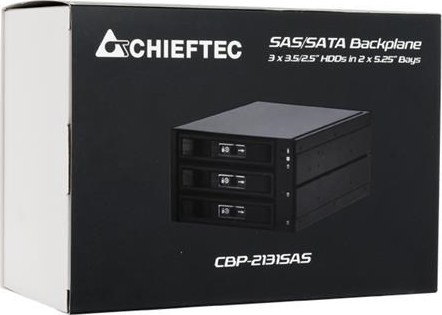 CHIEFTEC SATA/SAS Backplane CBP-2131SAS, 2 x 5.25" pozície pre 3 pevné disky SAS/S-ATA, Hot-Swap, celohliníkové