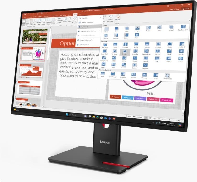 LENOVO LCD ThinkVision T27-40 27",IPS,mat,16:9,1920x1080,178/178,4/6ms,300cd/m2,1500:1,CAM,DP,HDMI,VGA,PIVOT,VESA,3Y