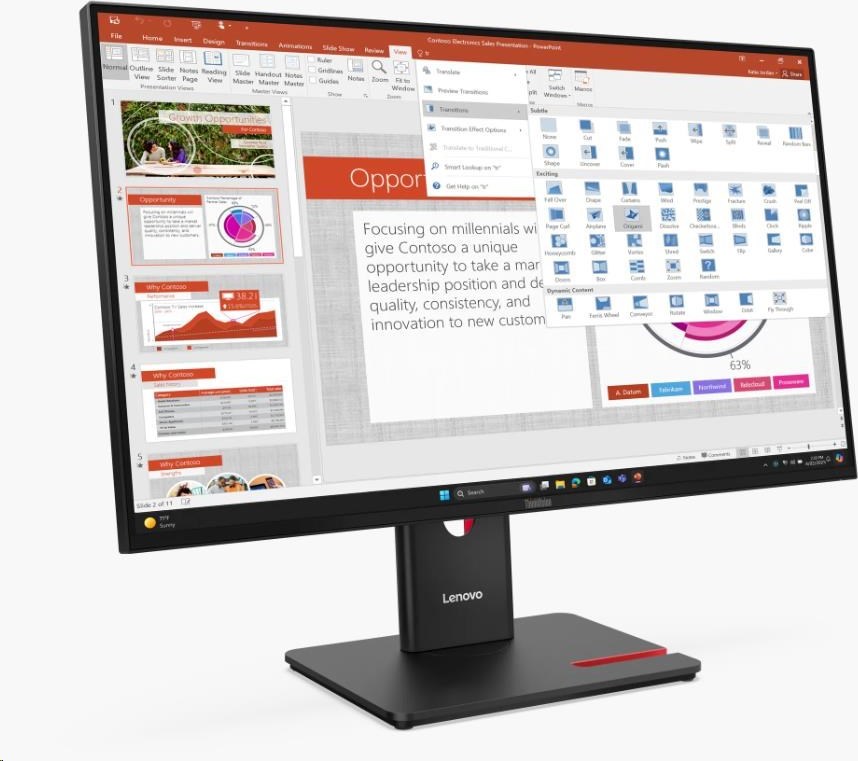 LENOVO LCD ThinkVision T27-40 27",IPS,mat,16:9,1920x1080,178/178,4/6ms,300cd/m2,1500:1,CAM,DP,HDMI,VGA,PIVOT,VESA,3Y