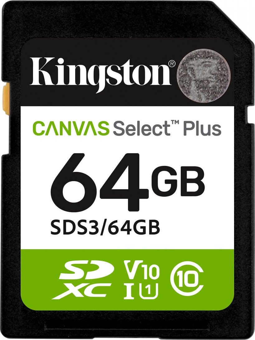Kingston SDXC karta 64GB Canvas Select Plus, U1, V10, A1