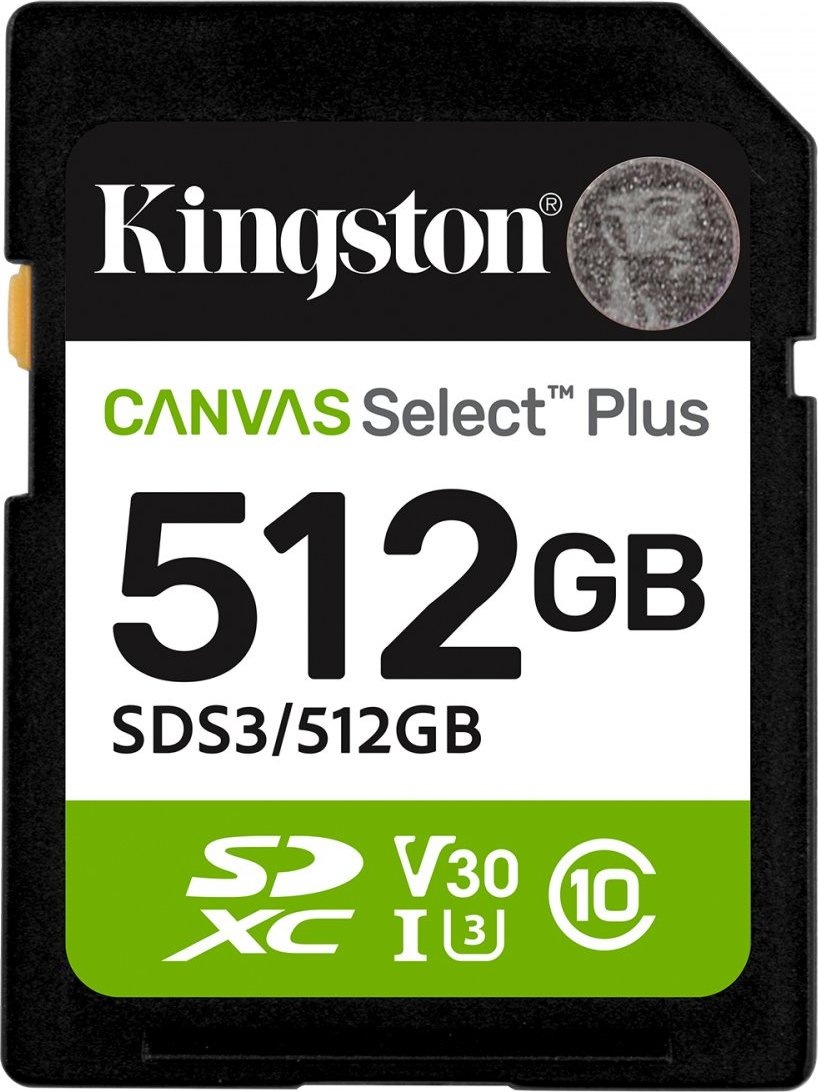 Kingston SDXC karta 512GB Canvas Select Plus, U1, V10, A1