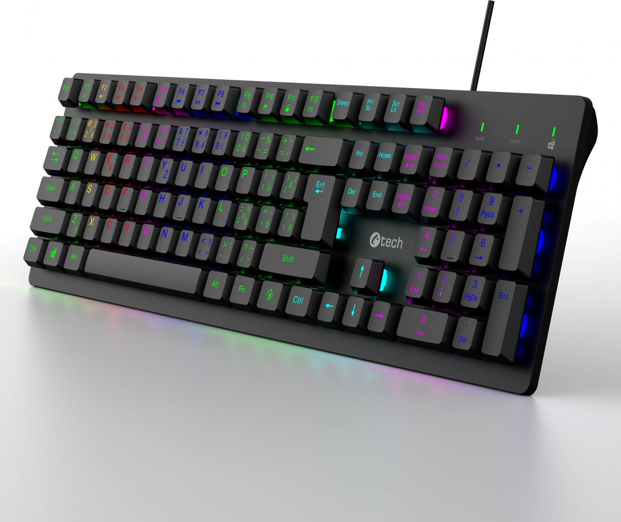 C-TECH Klávesnice Riven, Drátová USB, černá