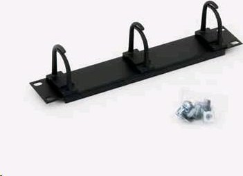 TRITON 10" vyväzovací panel 1U 3x plastové držadlo, čierny