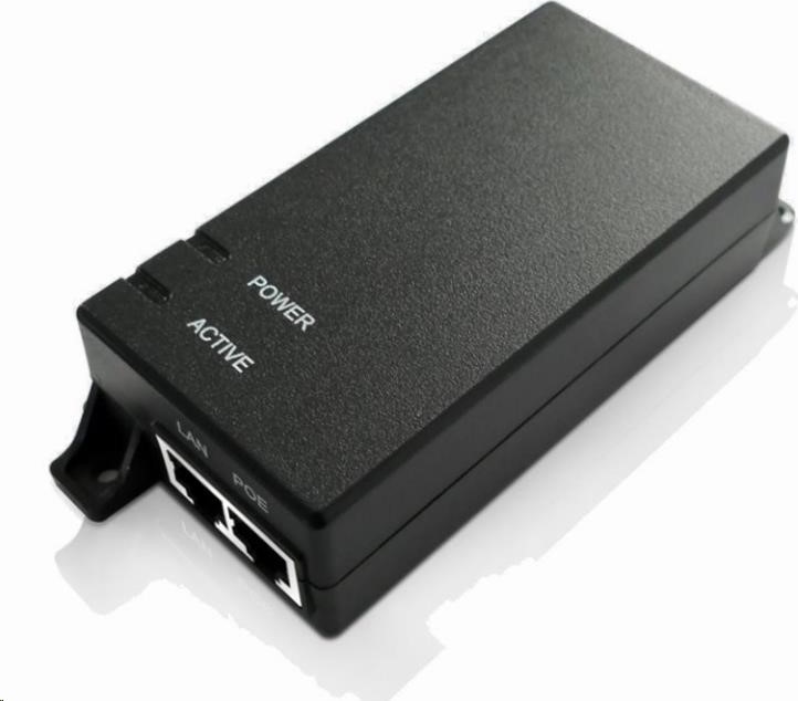 MaxLink PI15 aktívny gigabitový injektor PoE, 802.3af, 15W (48V, 0.32A), napájací kábel