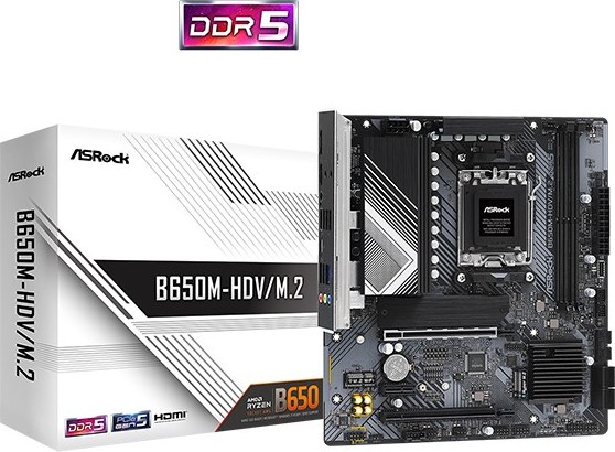 ASRock MB Sc AM5 B650M-HDV/M.2, AMD B650, 2xDDR5, 1xDP, 1xHDMI, mATX
