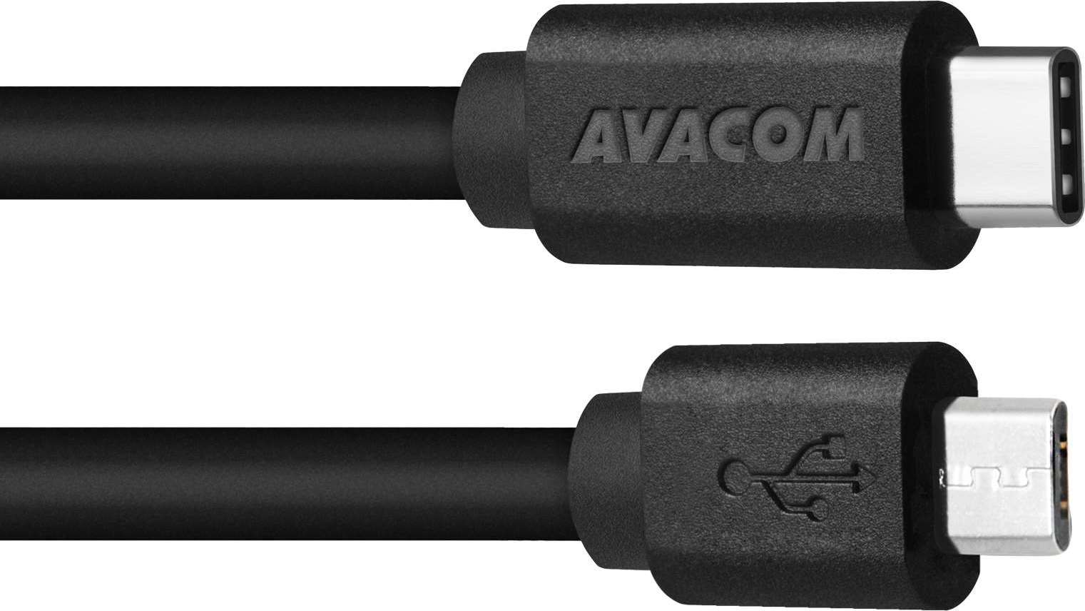 AVACOM datový a nabíjecí kabel USB Type-C - Micro USB, 100cm, černá