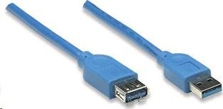 MANHATTAN USB kábel 3.0 A-A predĺženie 2m, modré