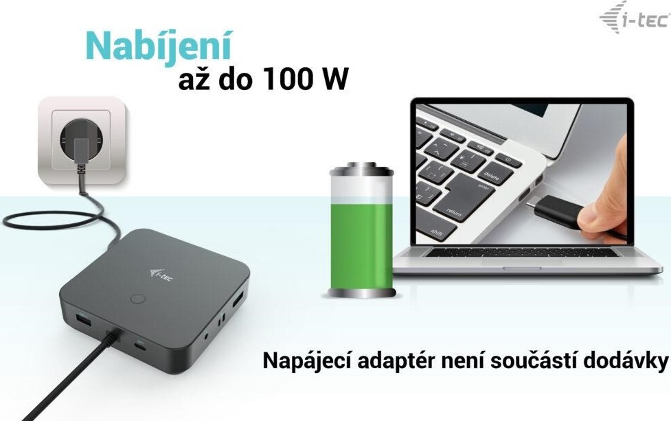 i-tec USB-C HDMI + Dual DP Docking Station + Power Delivery 100 W