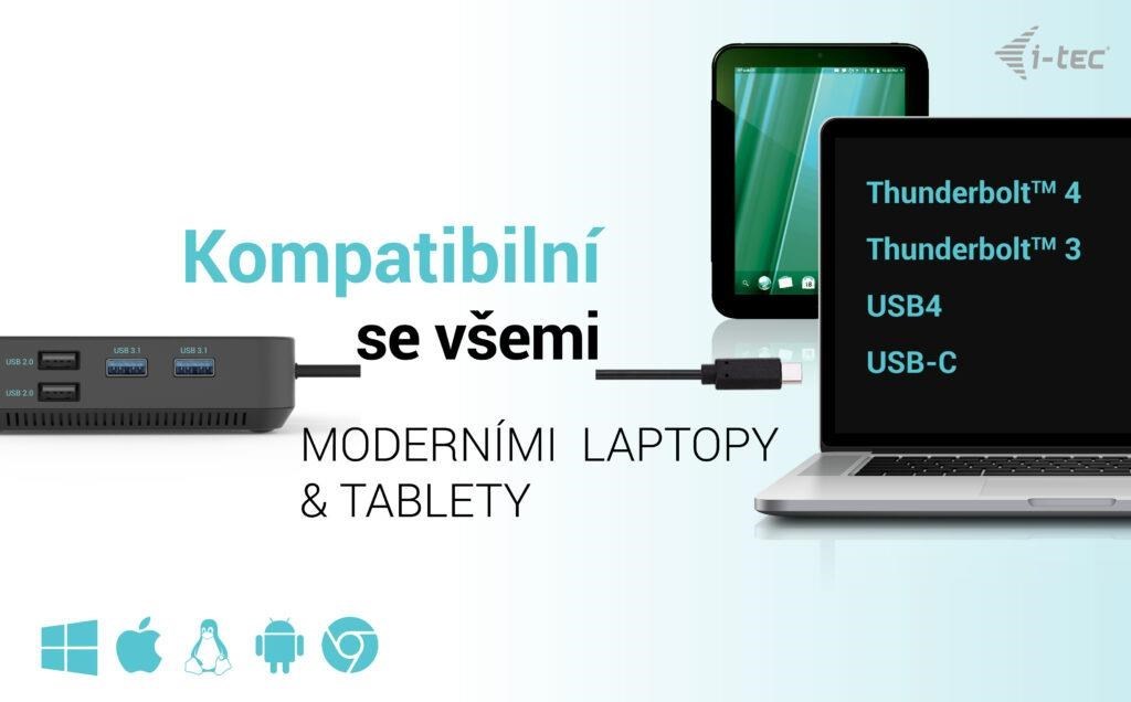 i-tec USB-C HDMI + Dual DP Docking Station + Power Delivery 100 W