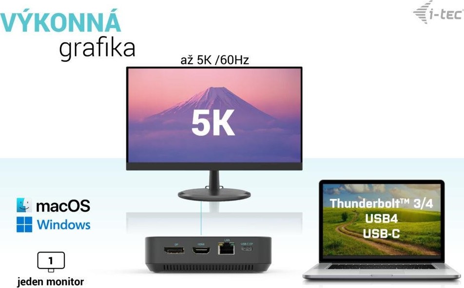 i-tec USB-C HDMI + Dual DP Docking Station + Power Delivery 100 W