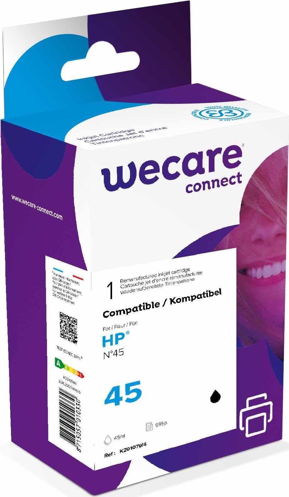 WECARE ARMOR kazeta pre HP DJ 710c, 720c, 722c, 815c, 850c, 9800, DesignJet 330 (51645AE), čierna/čierna, 45 ml, 995 str