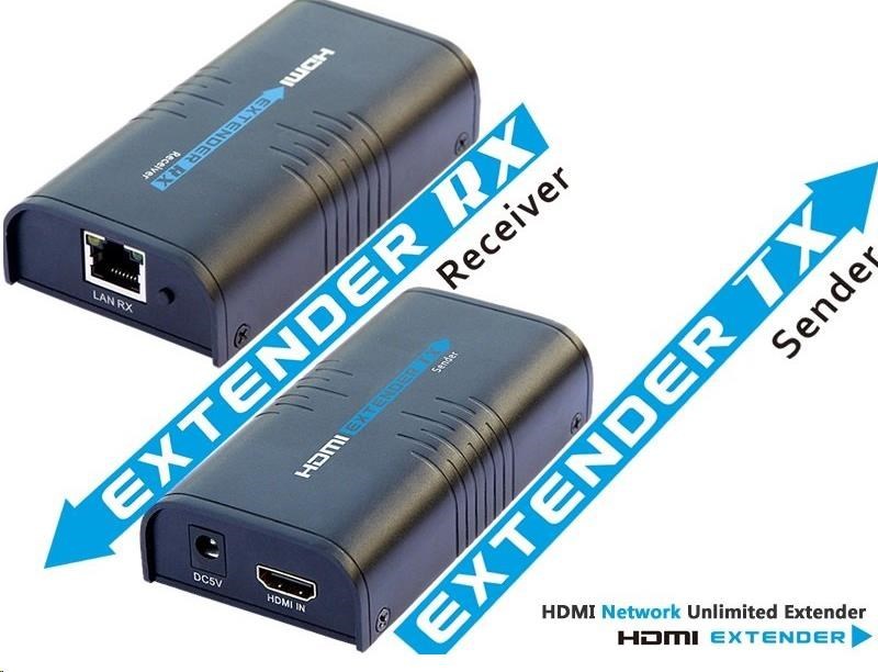PREMIUMCORD HDMI extender do 120 m cez LAN, cez IP