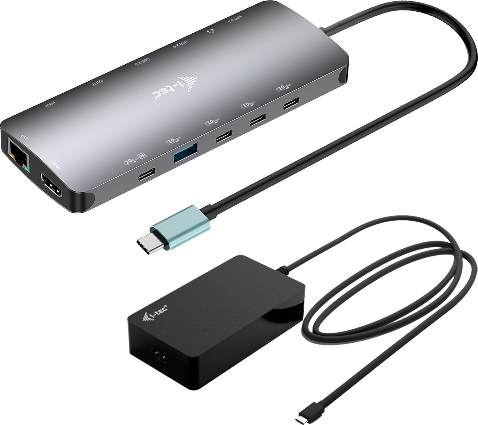 i-tec USB-C Metal Nano 3x Display Dock, 2x HDMI 1x USB-C video,PD 140W + Universal Charger 140 W