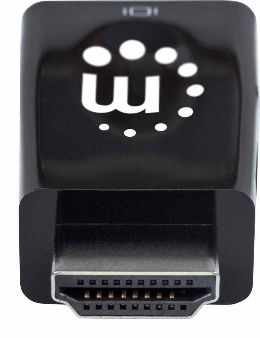 Adaptér Manhattan HDMI na VGA, mikrokonvertor, HDMI samec na VGA samica, audio, čierny