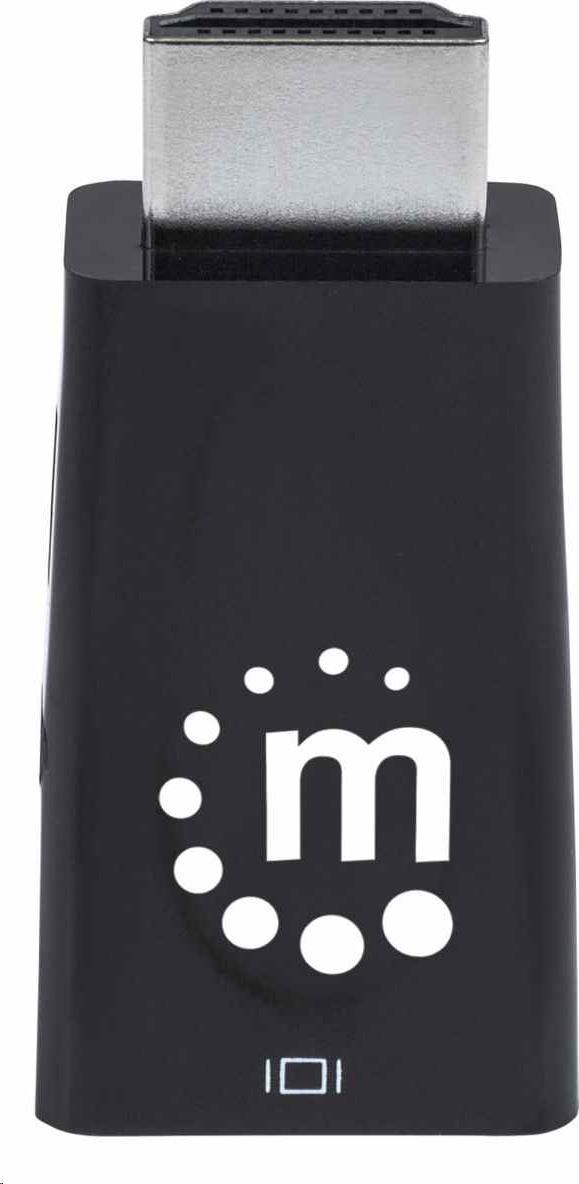 Adaptér Manhattan HDMI na VGA, mikrokonvertor, HDMI samec na VGA samica, audio, čierny