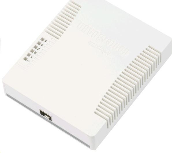 MikroTik RouterBOARD RB260GS (CSS106-5G-1S), procesor Taifatech TF470, výkonný konfigurovateľný prepínač, 5x LAN, 1xSFP slot