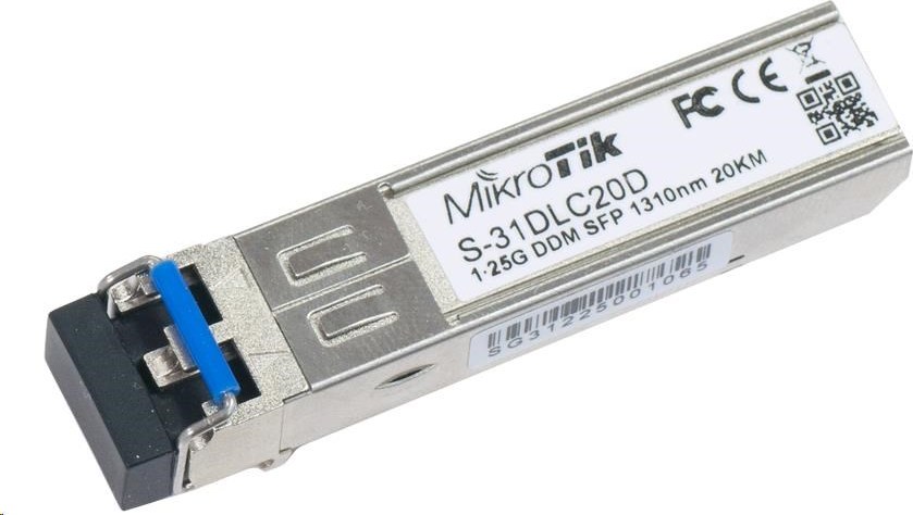 Mikrotik SFP (miniGBIC) modul S-31DLC20D, SM, 20km, 1.25G