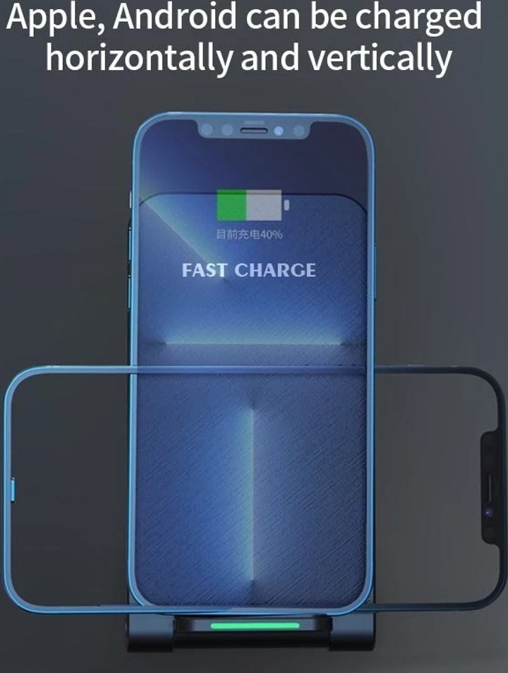 1stCOOL bezdrátová QI nabíječka H18, skládací stojánek, USB-C, černá