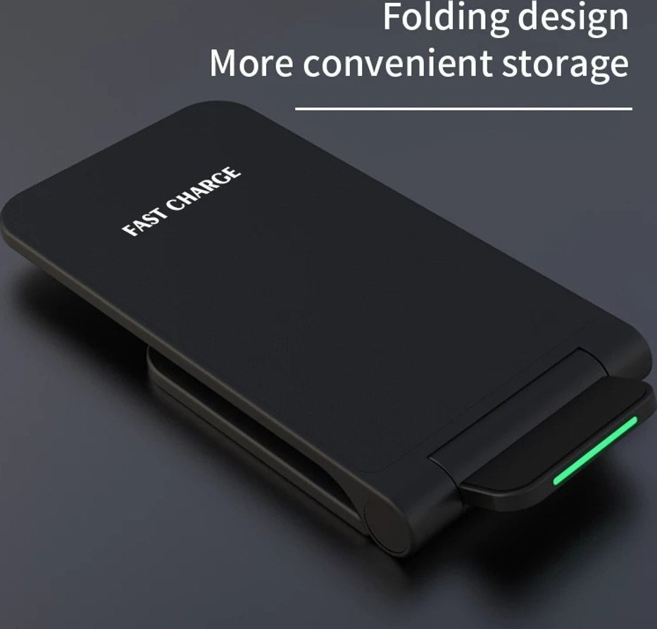 1stCOOL bezdrátová QI nabíječka H18, skládací stojánek, USB-C, černá