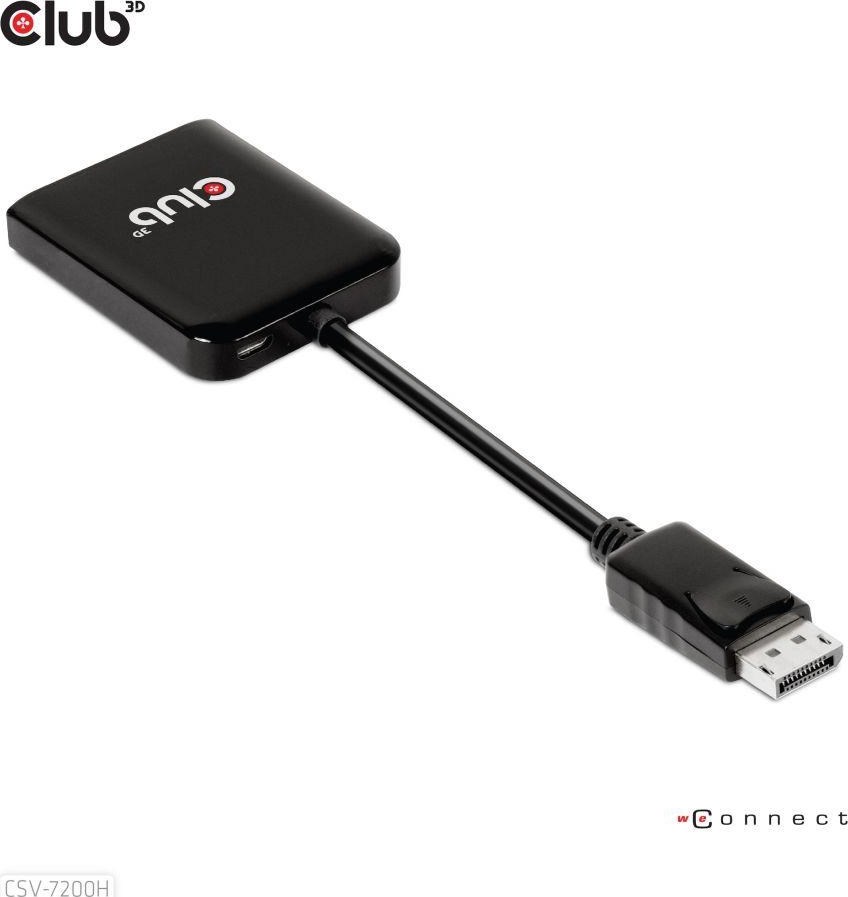 Club 3D Club3D hub MST (Multi Stream Transport) DisplayPort 1.4 až 2xHDMI duálny monitor 4K60Hz (M/F)