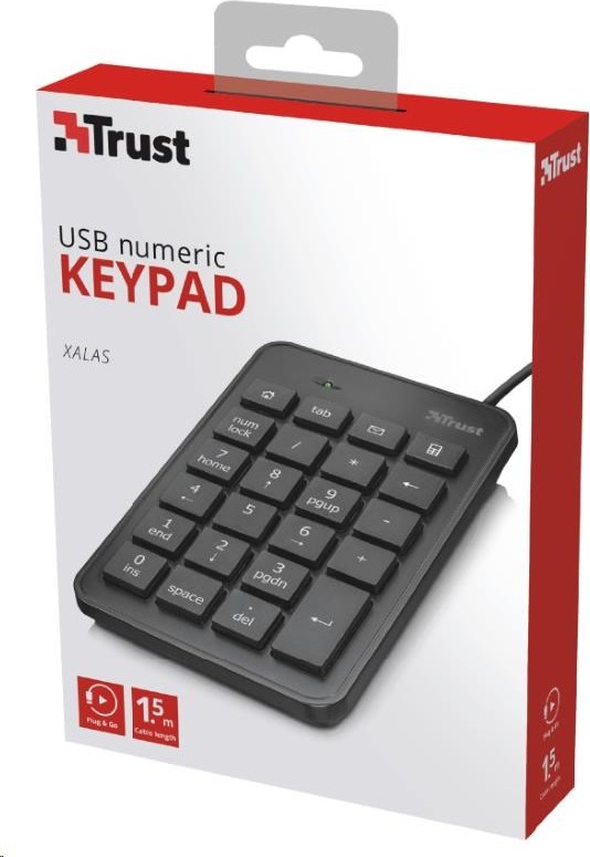 TRUST klávesnice Xalas USB Numeric Keypad